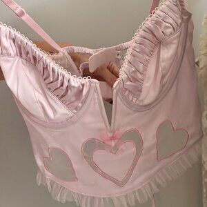 Light Pink heart corset top